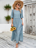 Women's Plus-Size Floral Midi Dress