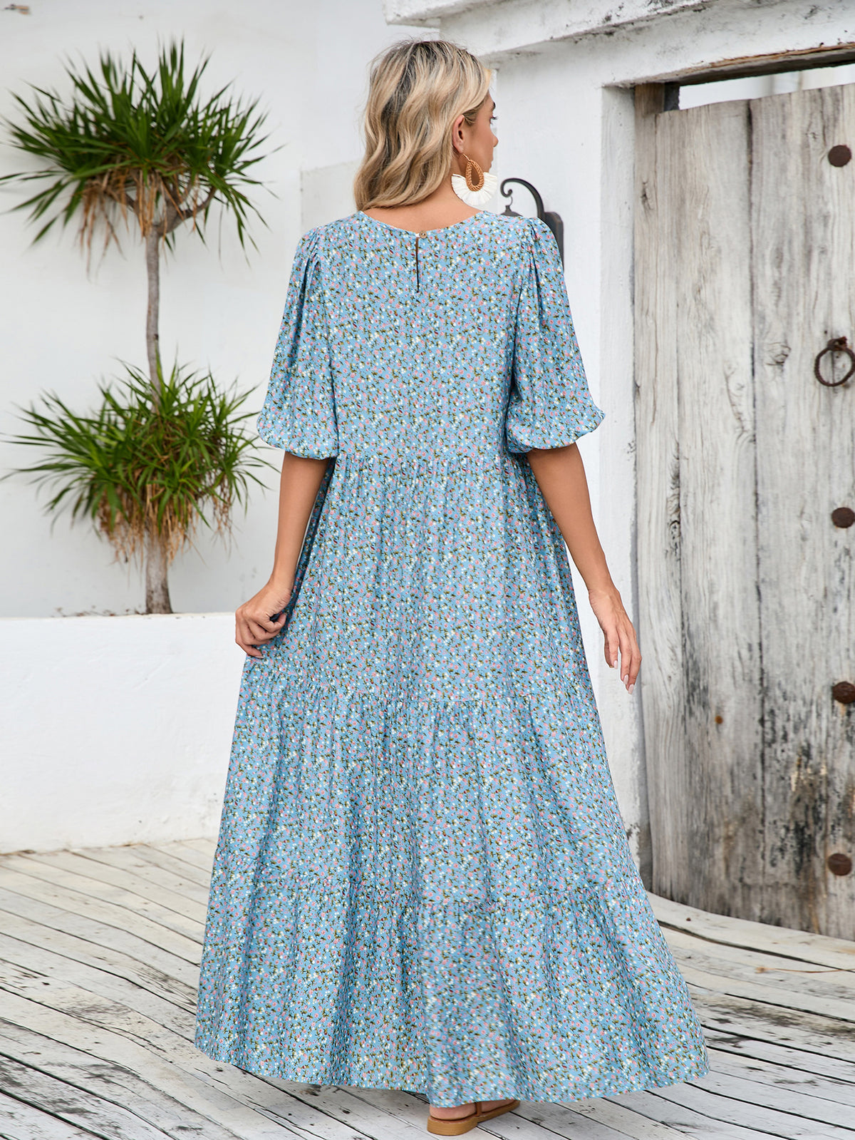 Women's Plus-Size Floral Midi Dress