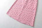 Women's French Sweet Rose Floral Neckline Lace Up Dress