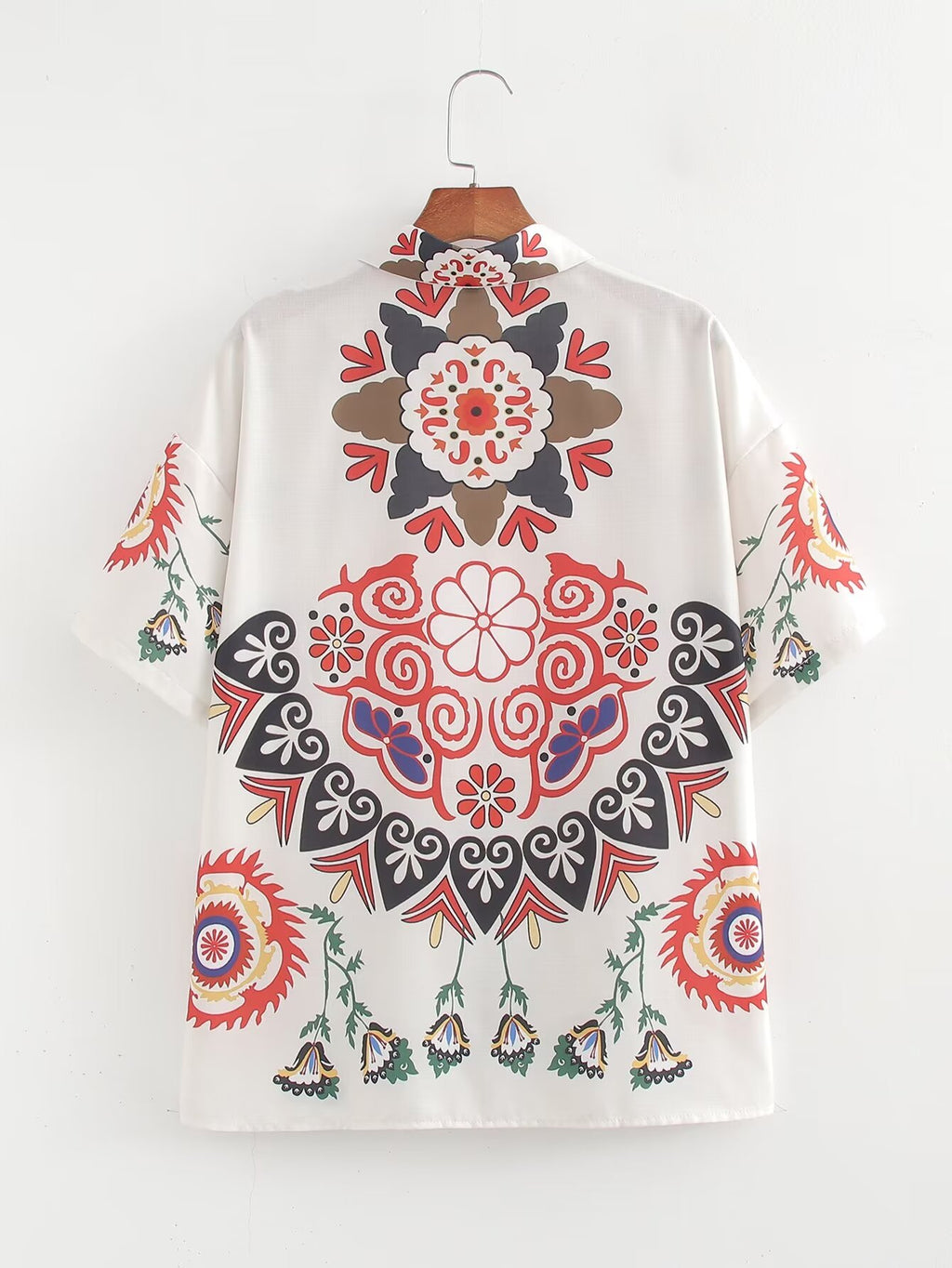 Women's Summer Printing Positioning Shirt Printing Loose Casual Trousers Set