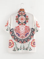 Women's Summer Printing Positioning Shirt Printing Loose Casual Trousers Set