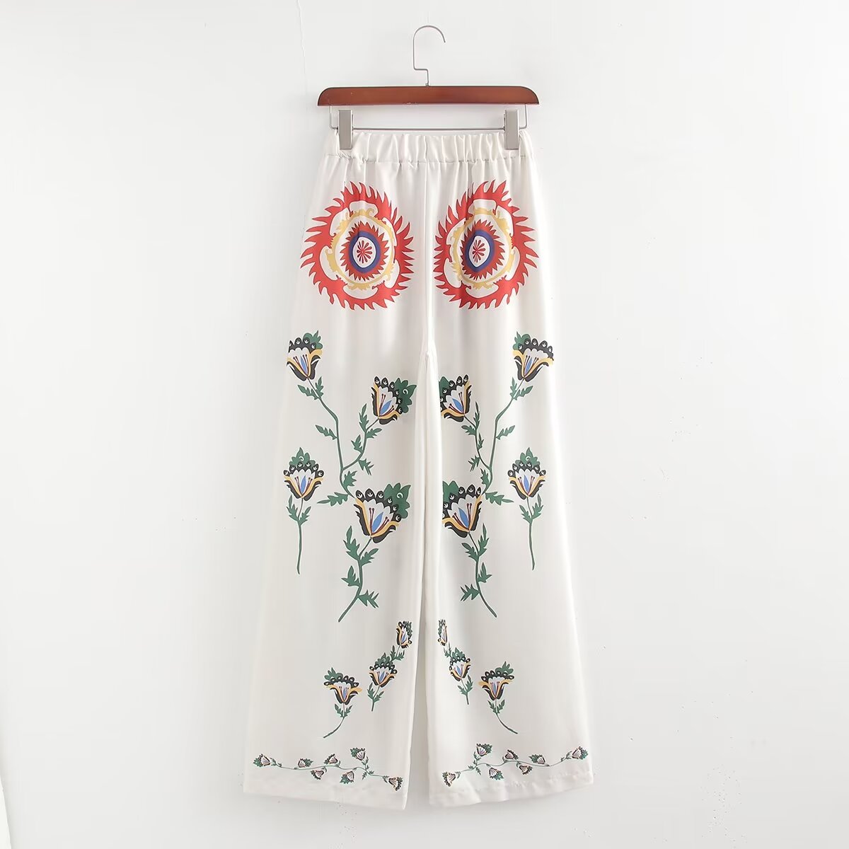 Women's Summer Printing Positioning Shirt Printing Loose Casual Trousers Set