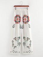 Women's Summer Printing Positioning Shirt Printing Loose Casual Trousers Set