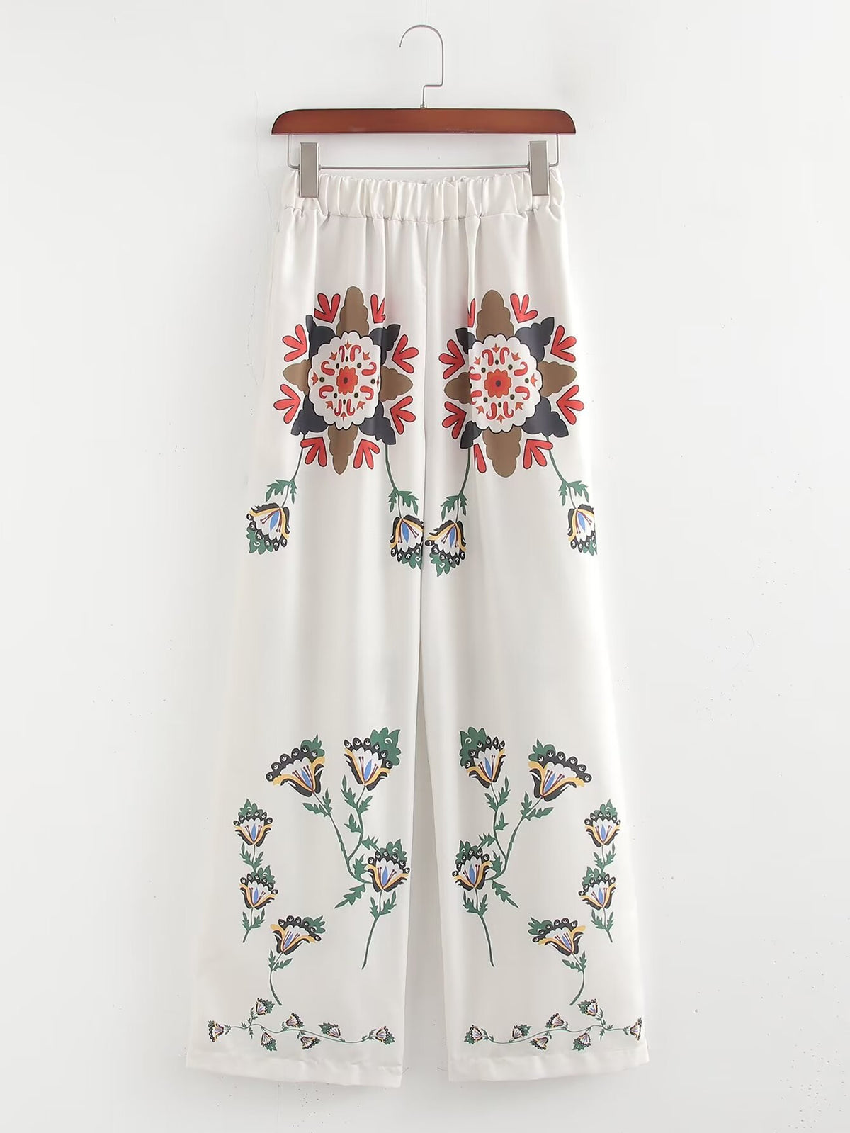 Women's Summer Printing Positioning Shirt Printing Loose Casual Trousers Set