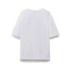 Women's Autumn Women Cotton Loose Top Round Neck Short Sleeve Girl Embroidery Pattern T Shirt