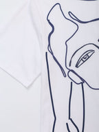 Women's Autumn Women Cotton Loose Top Round Neck Short Sleeve Girl Embroidery Pattern T Shirt