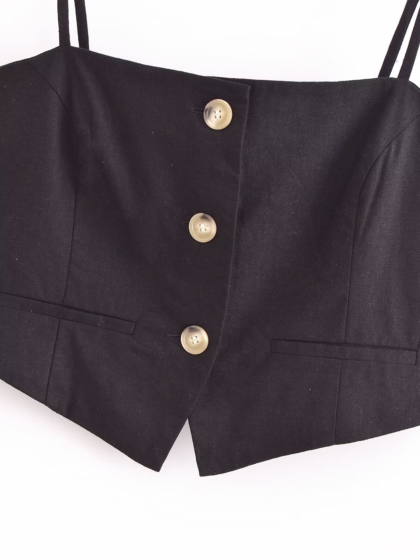 Women's Summer Women Street Short Linen Sling Top