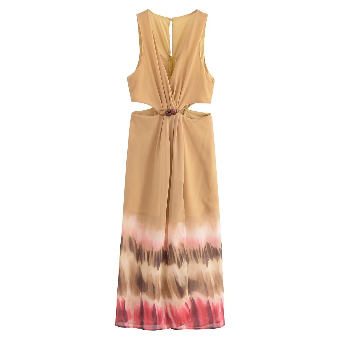 Open Design Tie Dye Midi Dress