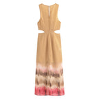 Open Design Tie Dye Midi Dress