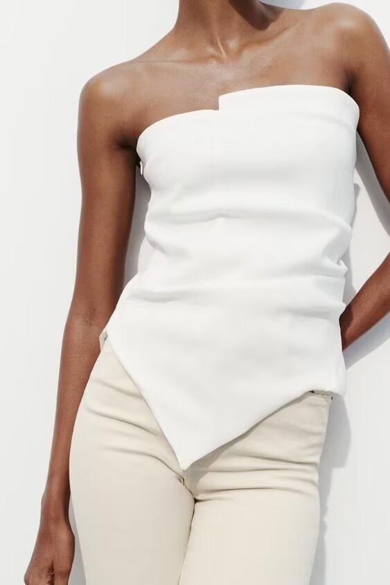 's Street Design Pleated Decorative Tube Top