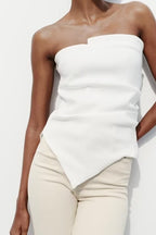's Street Design Pleated Decorative Tube Top