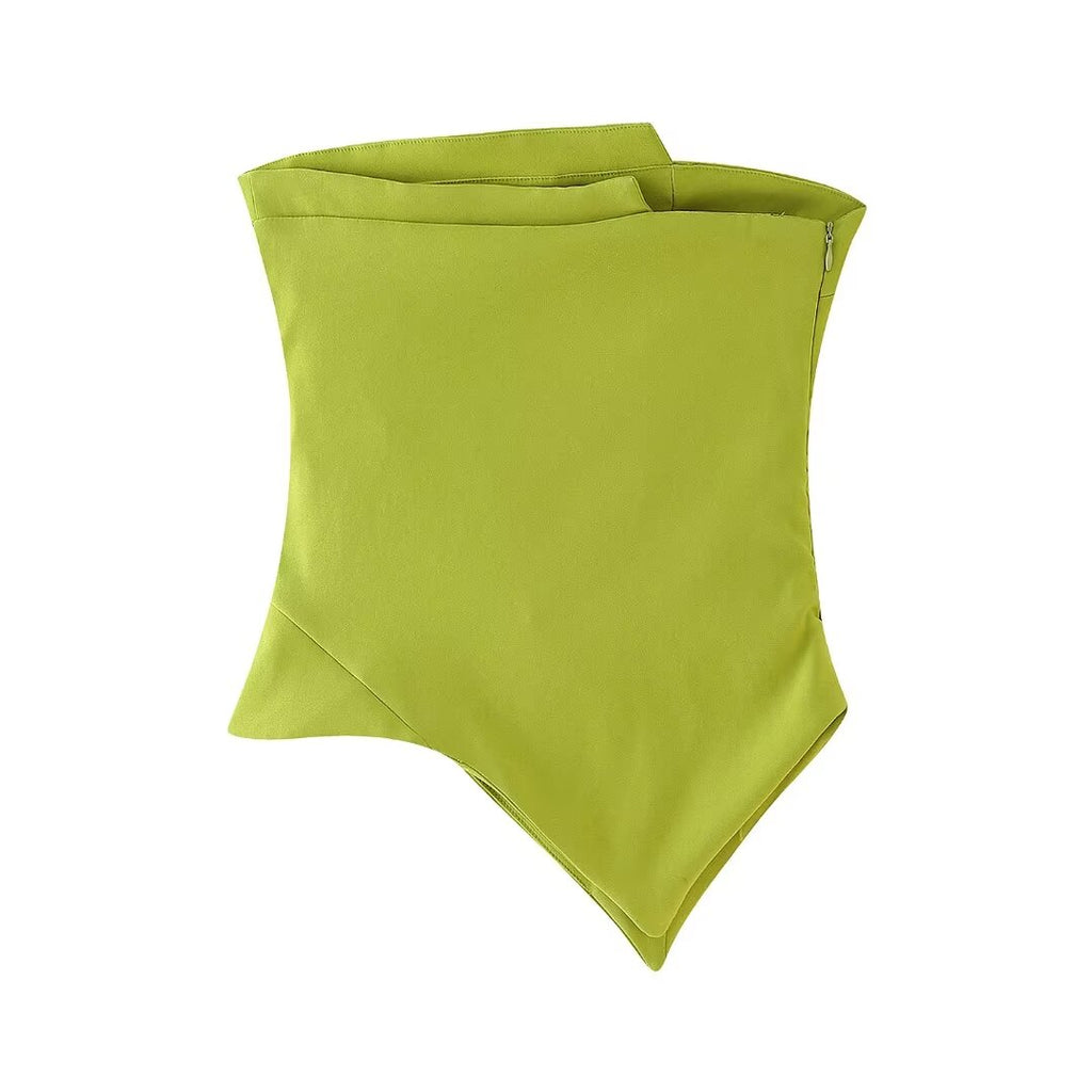 's Street Design Pleated Decorative Tube Top