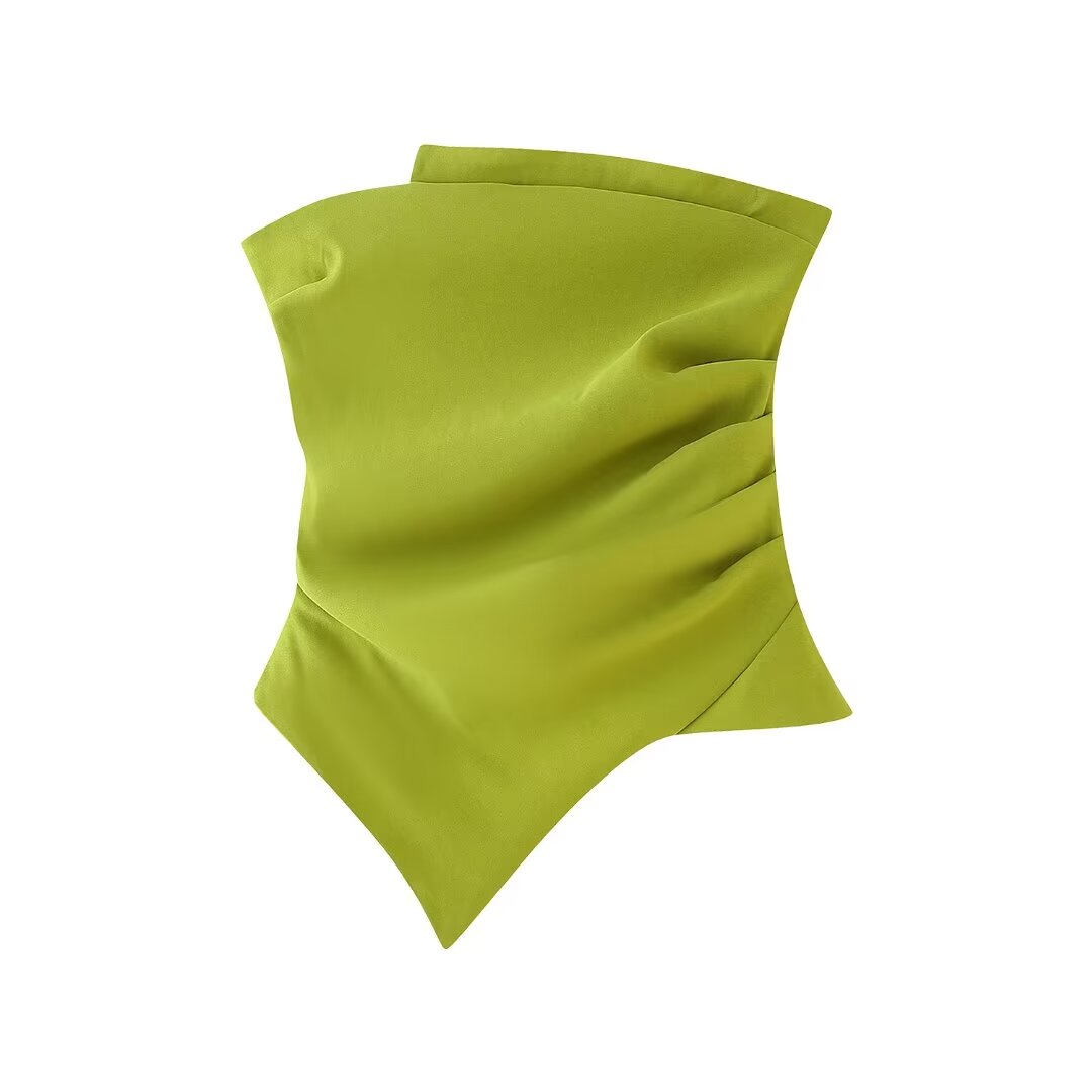 's Street Design Pleated Decorative Tube Top
