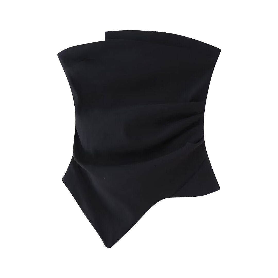 's Street Design Pleated Decorative Tube Top