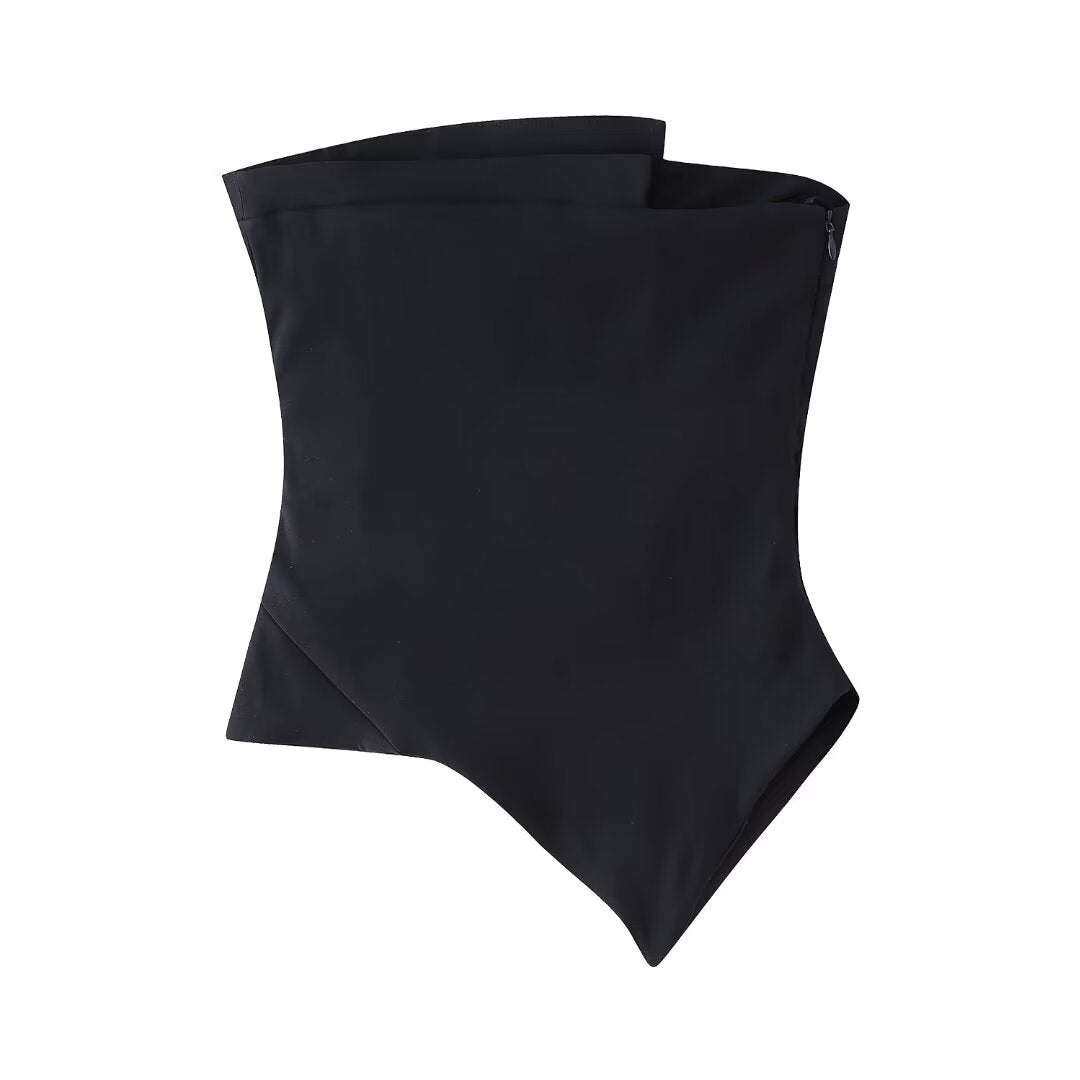 's Street Design Pleated Decorative Tube Top