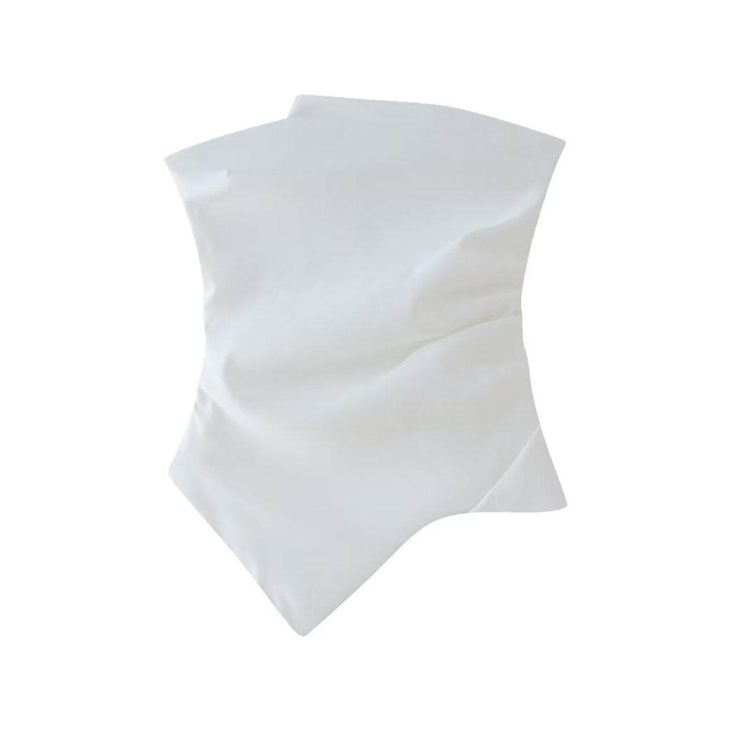 's Street Design Pleated Decorative Tube Top