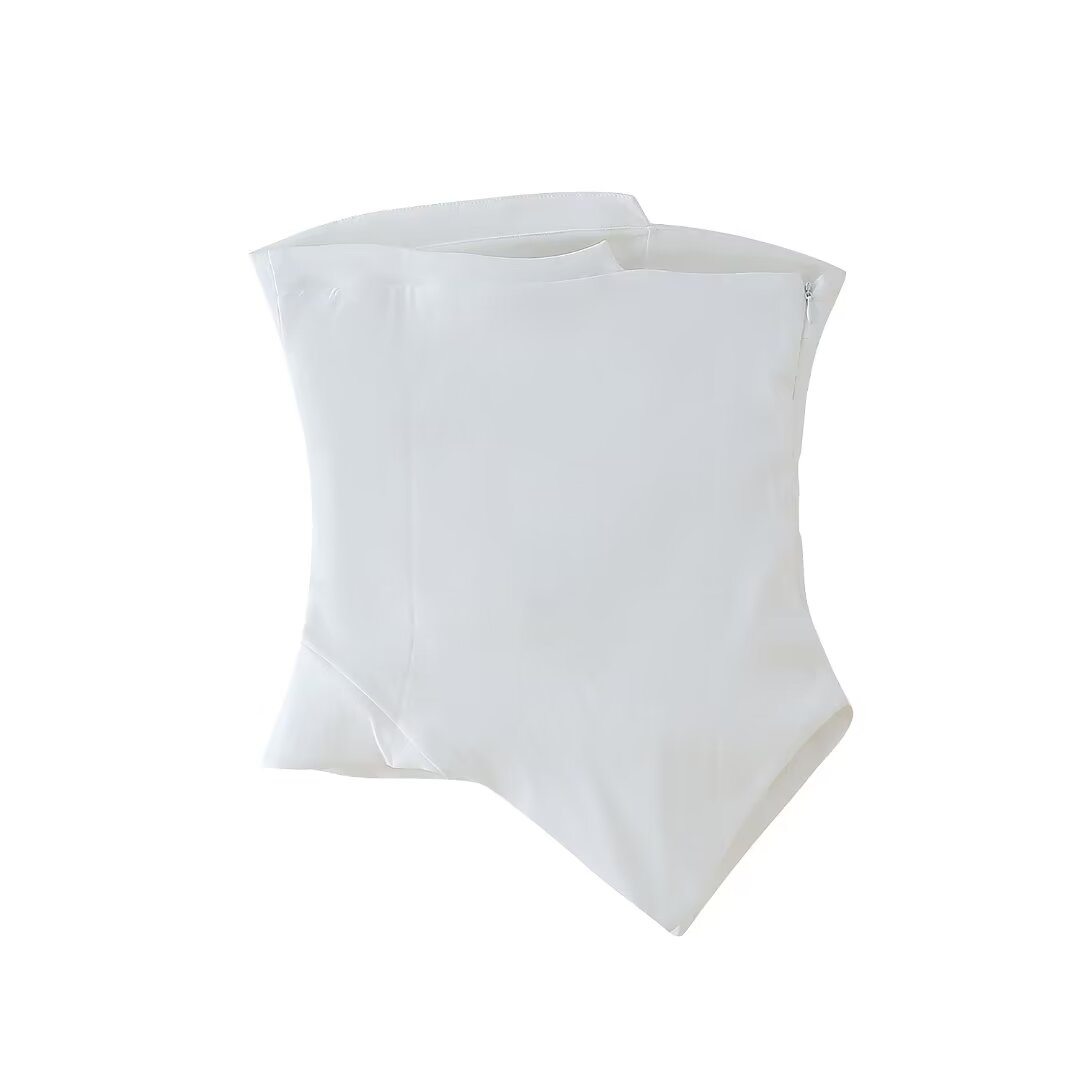 's Street Design Pleated Decorative Tube Top