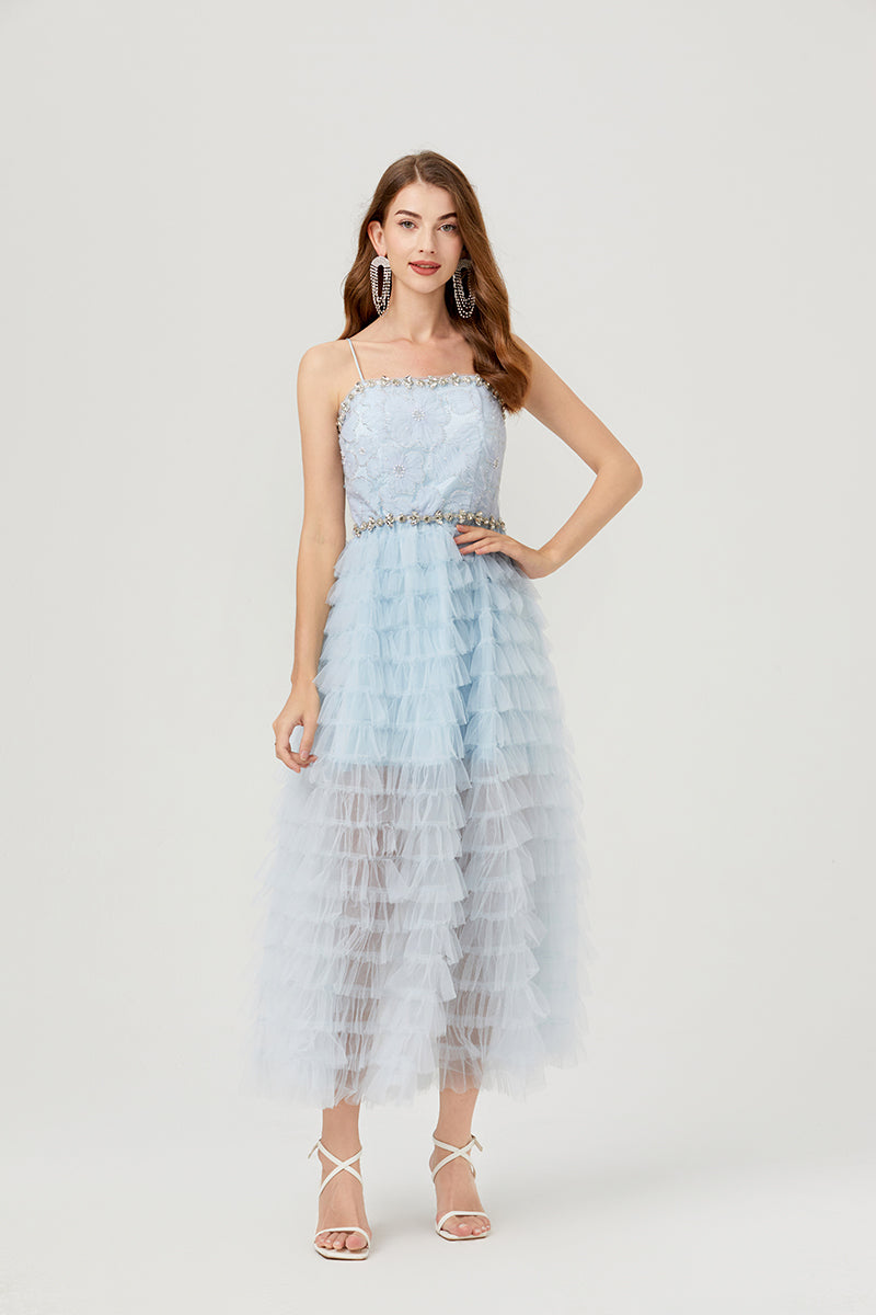 Spaghetti-Strap A-Line Maxi Dress