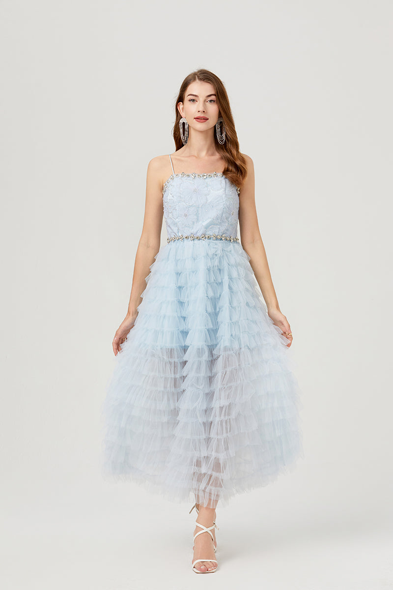 Spaghetti-Strap A-Line Maxi Dress