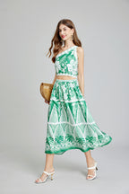 Women's Asymmetric Sleeveless Skirt Set