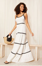 Women's Geometric-Print V-Neck Maxi Dress
