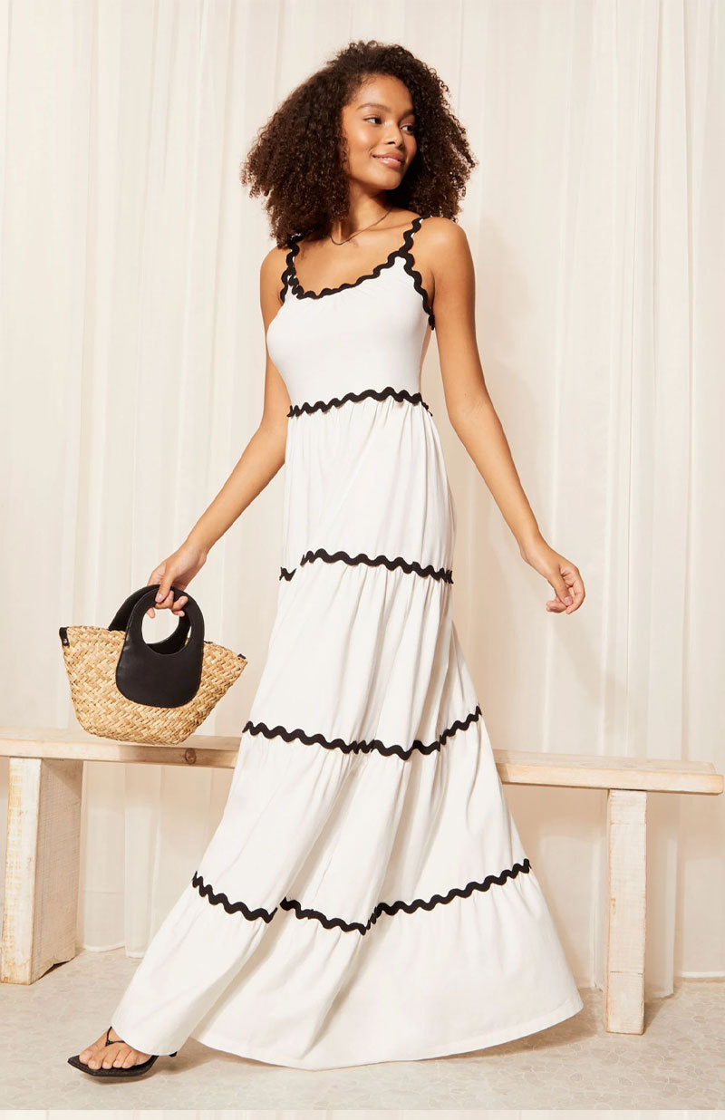 Women's Geometric-Print V-Neck Maxi Dress