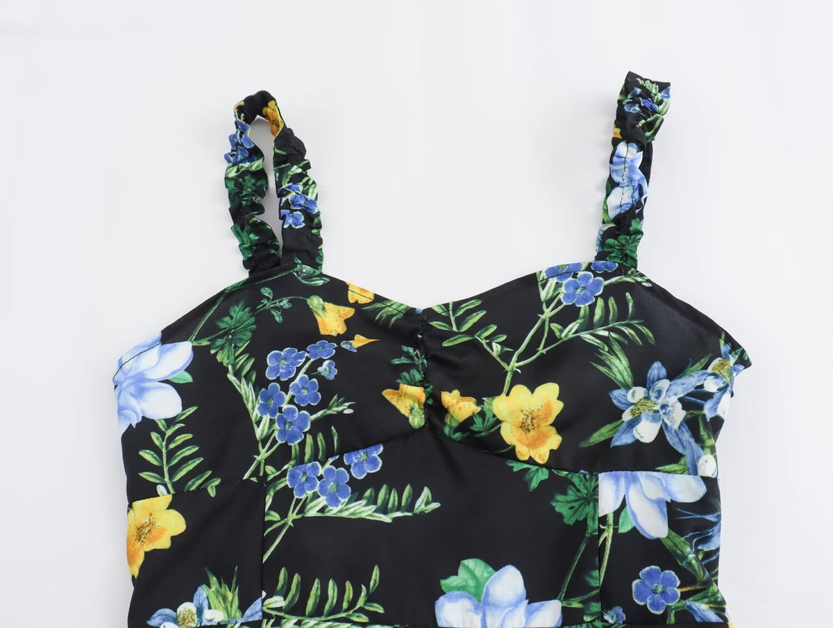 Women's Floral V-Neck Cami Maxi Dress