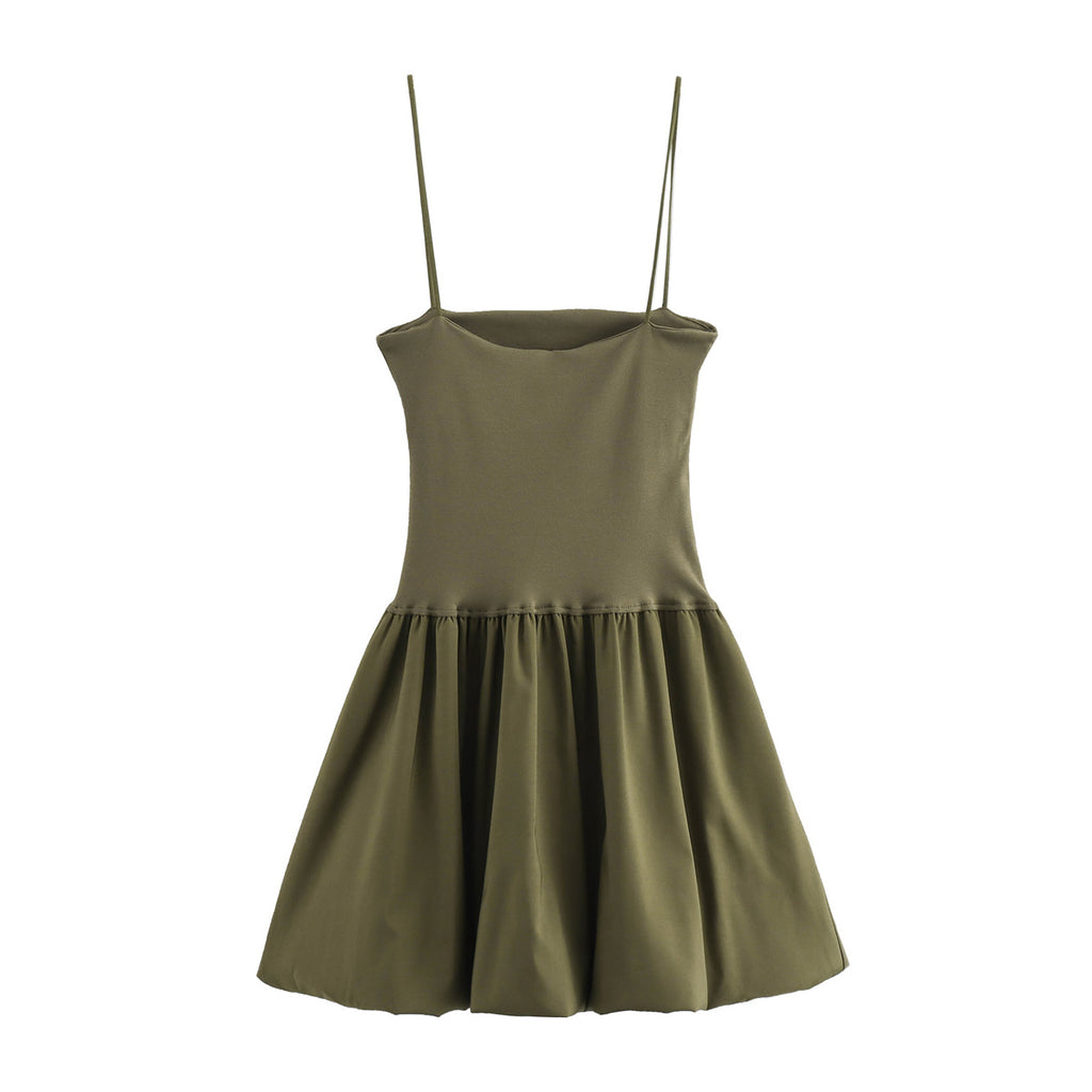 Waist-Defined Spaghetti-Strap Dress