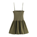 Waist-Defined Spaghetti-Strap Dress