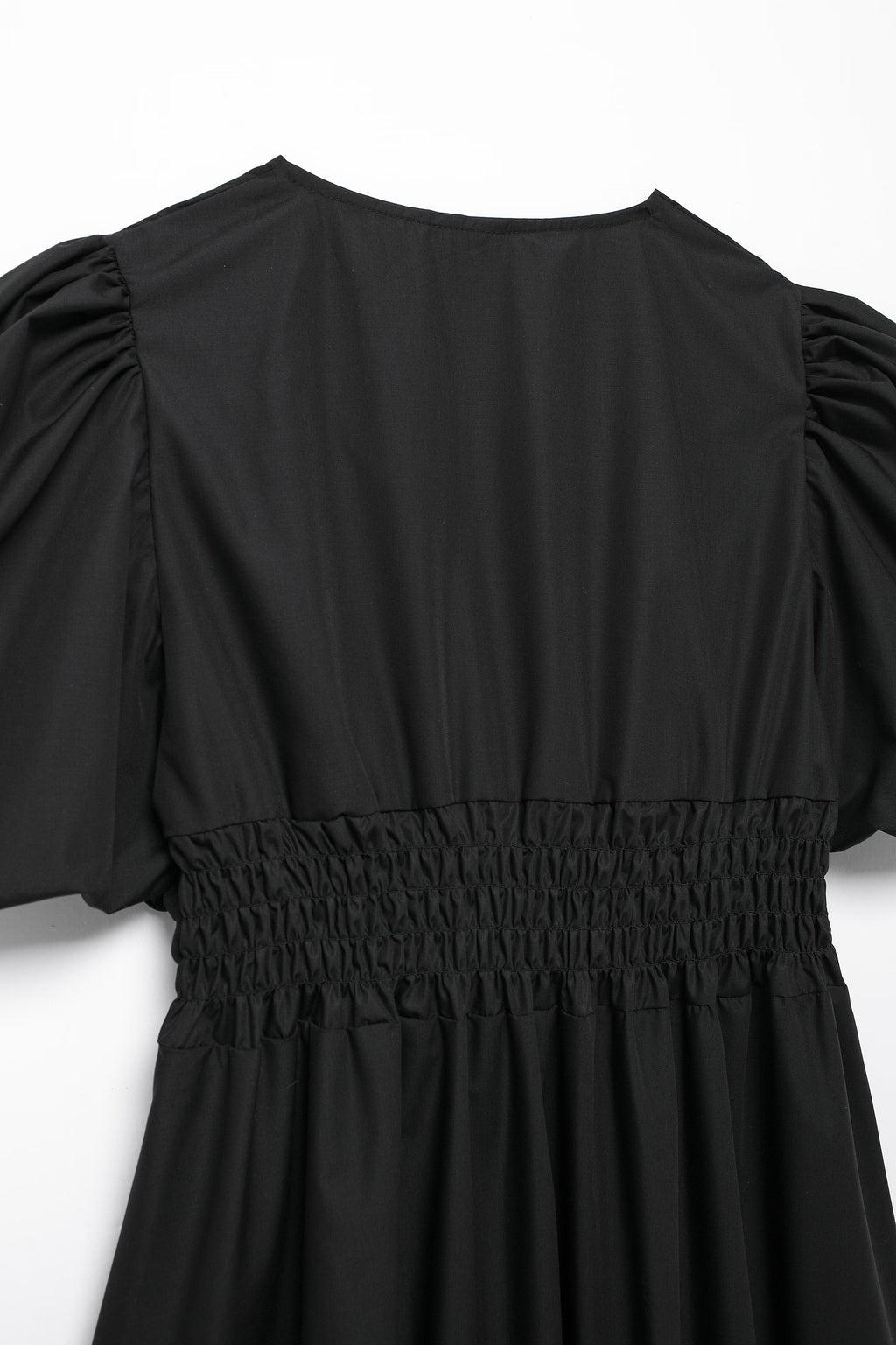 Bow Cutout Puff-Sleeve A-Line Mini Dress
