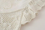 Women's Clothing Laminated Decoration Patchwork Knitting Romantic Top