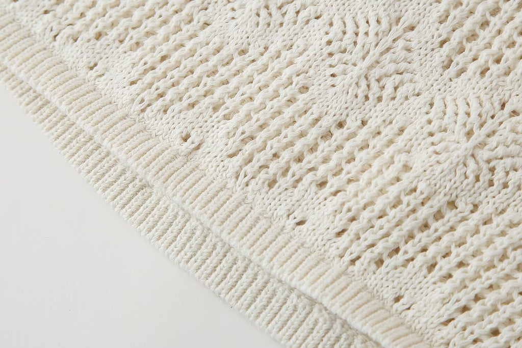 Women's Clothing Laminated Decoration Patchwork Knitting Romantic Top