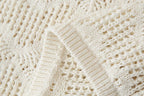 Women's Clothing Laminated Decoration Patchwork Knitting Romantic Top