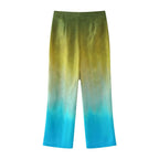 Women's Summer Women's Tie Dyed Silk Satin Texture Shirt Pants