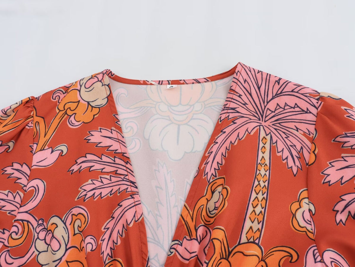 Summer Elegant Printed Midi Dress