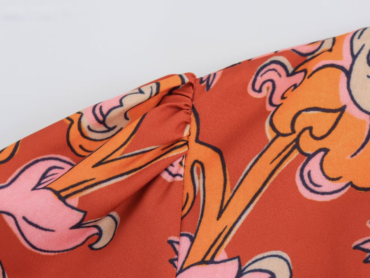 Summer Elegant Printed Midi Dress