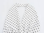 Halter Deep-V Collar Polka-Dot Strap Lace-Up Dress