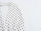 Halter Deep-V Collar Polka-Dot Strap Lace-Up Dress
