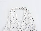 Halter Deep-V Collar Polka-Dot Strap Lace-Up Dress