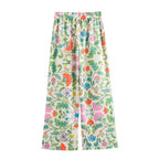Summer Printed Casual Shirt Printed Trousers Sets