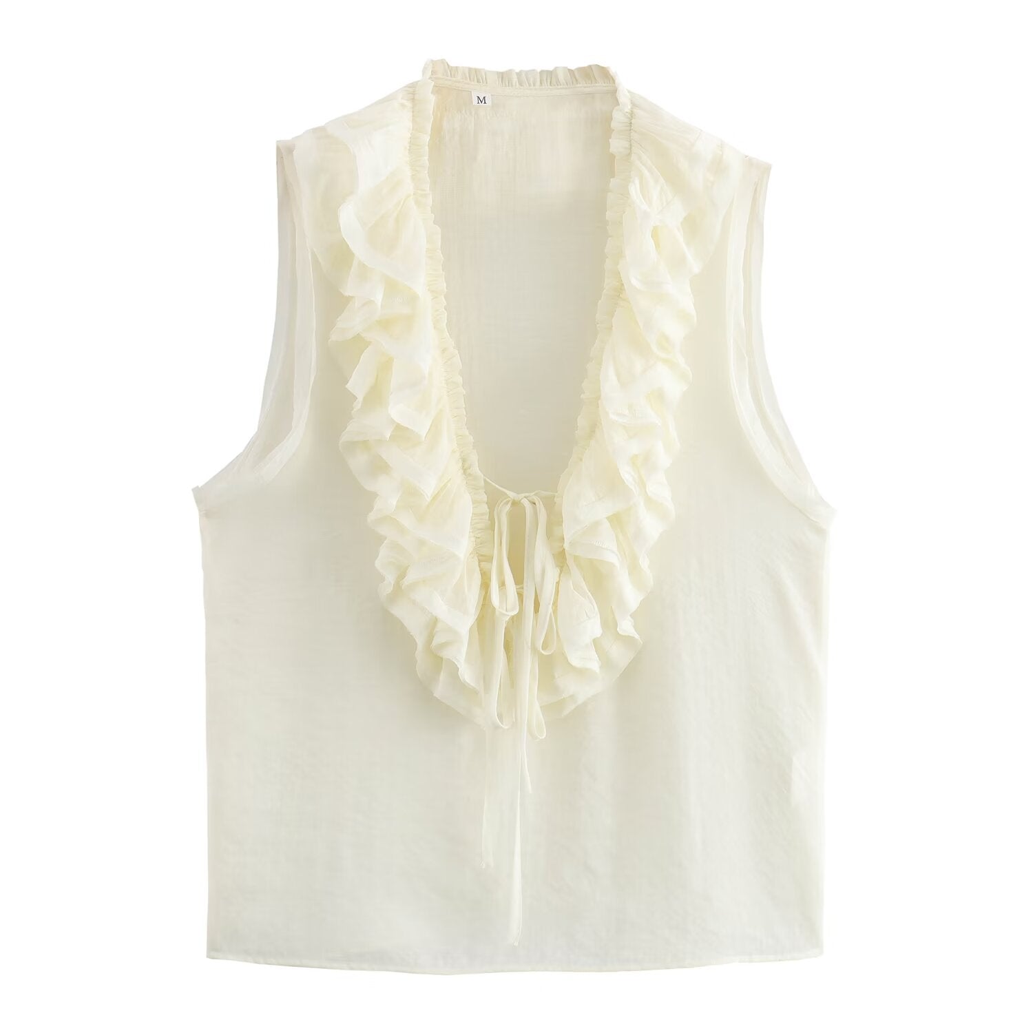 Women's Lace-Up Sleeveless V-Neck Top