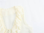Women's Lace-Up Sleeveless V-Neck Top