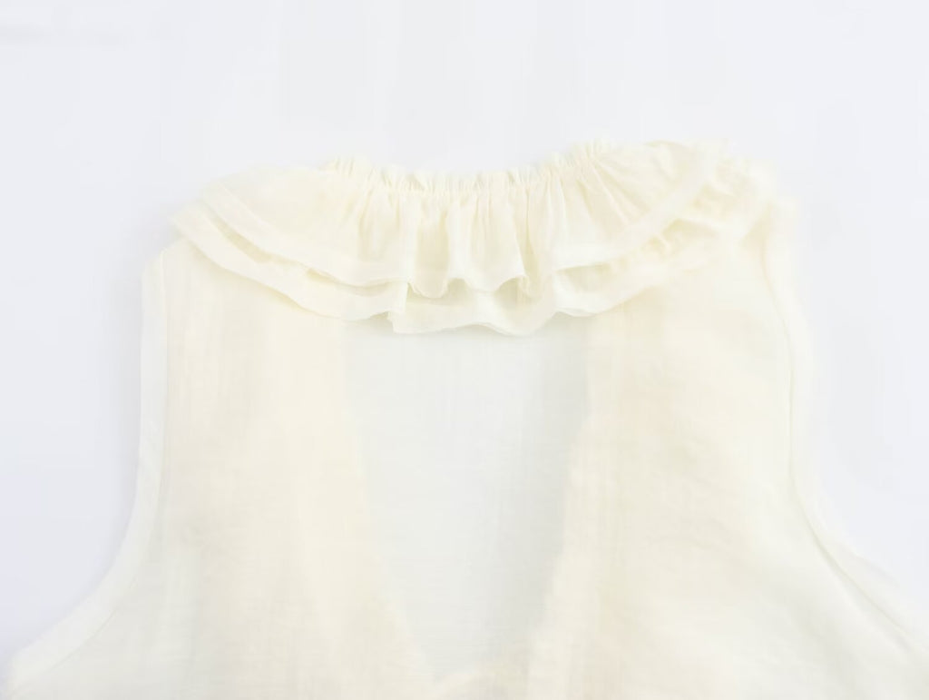 Women's Lace-Up Sleeveless V-Neck Top