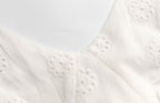 Women's Embroidered Tie-Waist A-Line Midi Dress