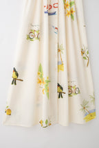Printed V-Neck Cute Short Sleeve Loose Dress Spring Summer