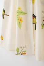 Printed V-Neck Cute Short Sleeve Loose Dress Spring Summer