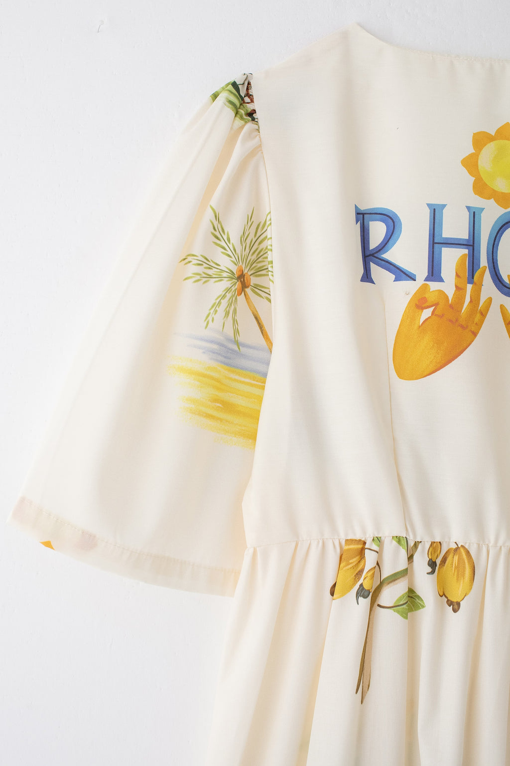 Printed V-Neck Cute Short Sleeve Loose Dress Spring Summer