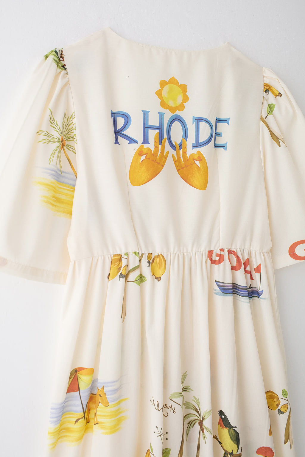 Printed V-Neck Cute Short Sleeve Loose Dress Spring Summer
