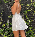 Women's Bow-detail Lace-up Cutout Dress