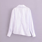 Women's Summer Women Clothing French Design V Neck Long Sleeve Shirt